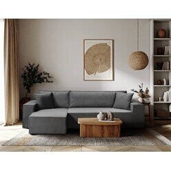 KANAPA ROZKŁADANA NAROŻNIK SZARY