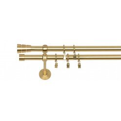 Karnisz 240 cm podwójny PREMIUM fi 19 mosiądz mat Walec 