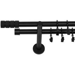 Karnisz podwójny fi 19 czarny mat CRAFT