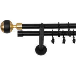 Karnisz podwójny fi 19 czarny mat KULA MIX