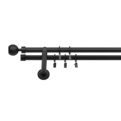 Karnisz podwójny fi 19 czarny mat KULA OPTIC