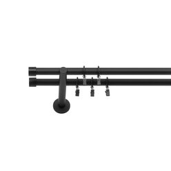 Karnisz podwójny fi 19 czarny mat LUNA