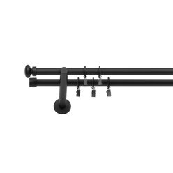 Karnisz podwójny fi 19 czarny mat SIGMA