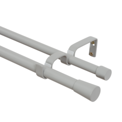 Karnisz podwójny SZARY FI19/16 KOLEKCJA SIMPLE Z ŻABKAMI