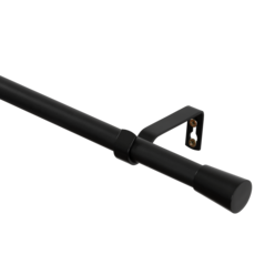 Karnisz pojedynczy CZARNY FI19 KOLEKCJA SIMPLE Z ŻABKAMI