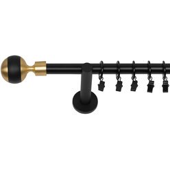 Karnisz pojedynczy fi 19 czarny mat KULA MIX