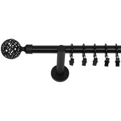 Karnisz pojedynczy fi 19 czarny mat MOON