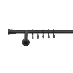 Karnisz pojedynczy fi 19 czarny mat WALEC BASIC