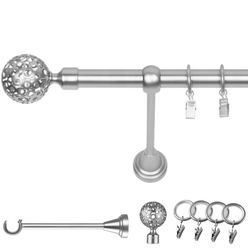 Karnisz pojedynczy metalowy fi 19 chrom mat Moon