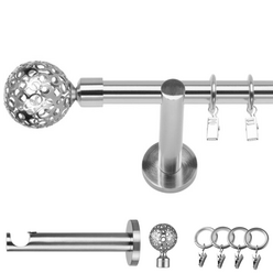 Karnisz pojedynczy nowoczesny fi 19 efekt stali Moon