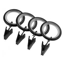 Kółka ciche z żabkami fi 25 czarny mat - 10 szt