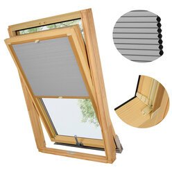 PLISA DACHOWA PLASTER MIODU DO OKNA FAKRO 66x118 TKANINA SZARA PROFIL SOSNA