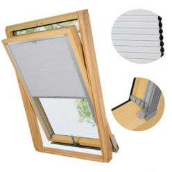PLISA DACHOWA PLASTER MIODU DO OKNA FAKRO 78x140 TKANINA BIAŁA PROFIL SREBRNY ANODA