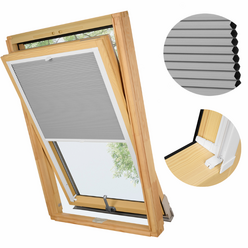 PLISA DACHOWA PLASTER MIODU DO OKNA VELUX MK06 TKANINA SZARA PROFIL BIAŁY