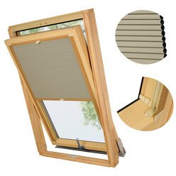 PLISA DACHOWA PLASTER MIODU DO OKNA VELUX MK08 TKANINA BEŻ PROFIL SOSNA