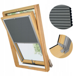 PLISA DACHOWA PLASTER MIODU DO OKNA VELUX MK08 TKANINA GRAFIT PROFIL SREBRNY ANODA