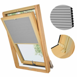 PLISA DACHOWA PLASTER MIODU DO OKNA VELUX MK08 TKANINA SZARA PROFIL BEŻ