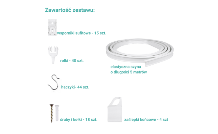 Elastyczna szyna sufitowa 5 metrów