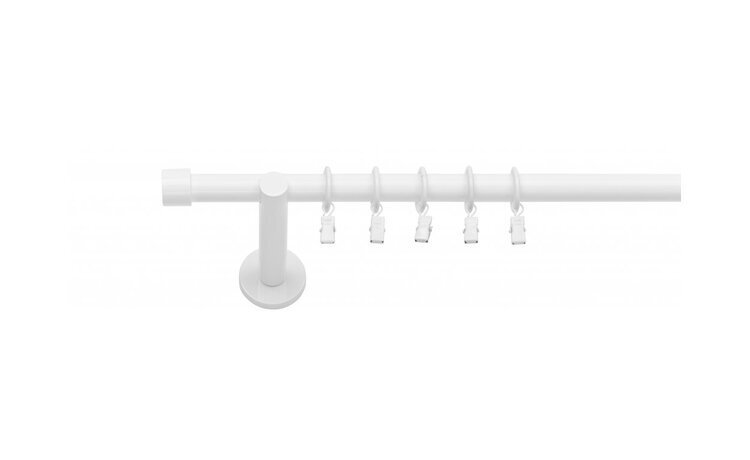 Karnisz 240 cm pojedynczy fi 19 biały połysk Luna