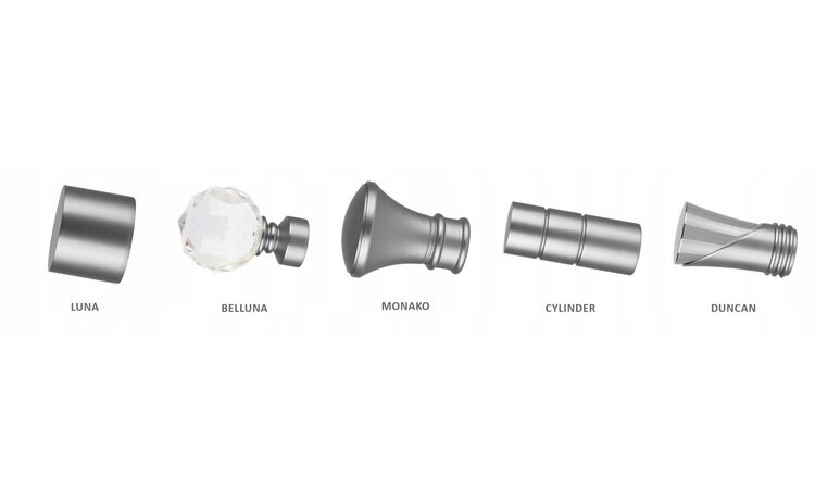 Karnisz podwójny fi 25/19 chrom mat Cylinder
