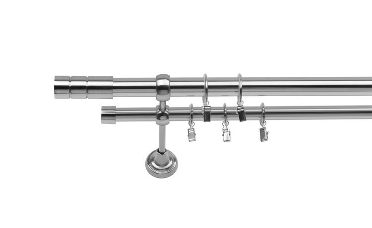 Karnisz podwójny fi 25/19 efekt stali Cylinder