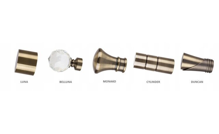 Karnisz podwójny fi 25/19 złoto antyk Cylinder
