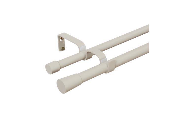 Karnisz podwójny KASZMIR BEŻOWY FI19/16 KOLEKCJA SIMPLE Z ŻABKAMI