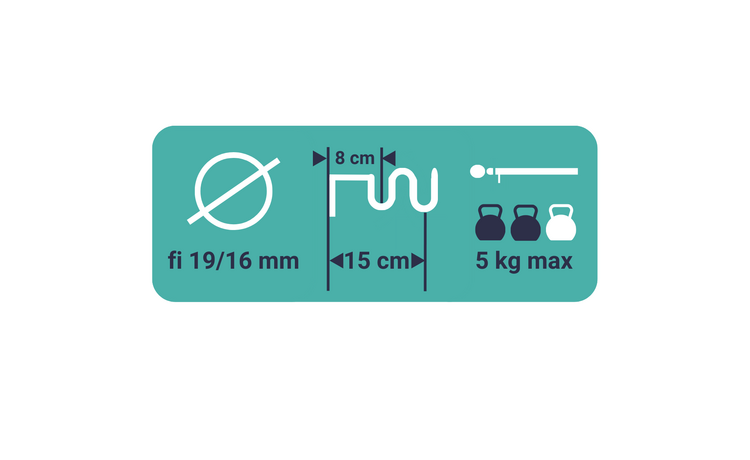 Karnisz podwójny KASZMIR BEŻOWY FI19/16 KOLEKCJA SIMPLE Z ŻABKAMI