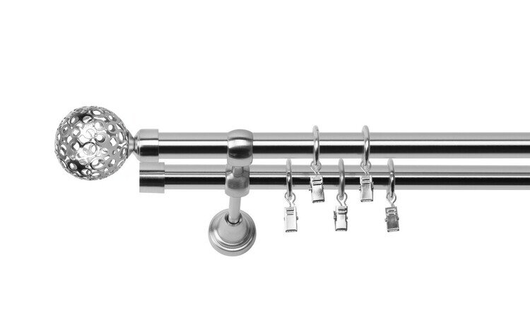 Karnisz podwójny metalowy fi 19 efekt stali Moon