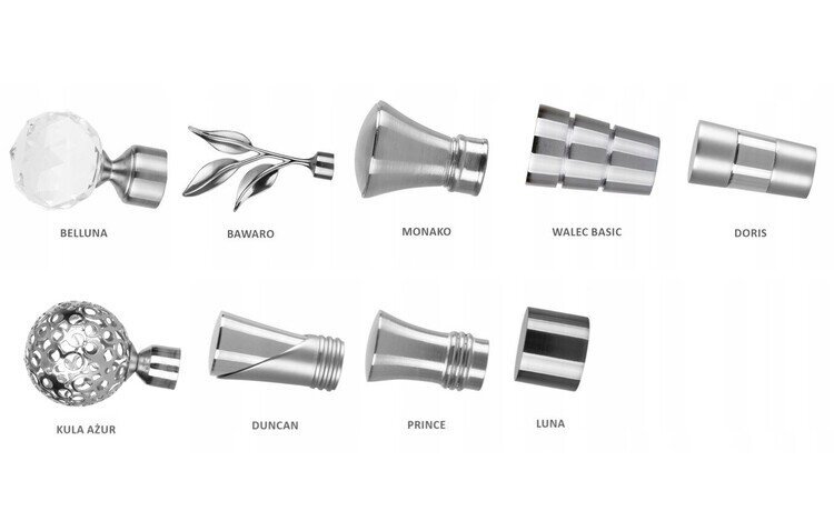 Karnisz podwójny metalowy fi 19 efekt stali Moon