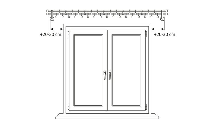 Karnisz podwójny metalowy fi 19 złoto antyk Moon