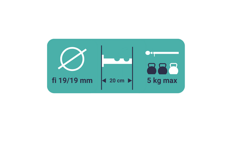 Karnisz podwójny nowoczesny fi 19 chrom mat Moon