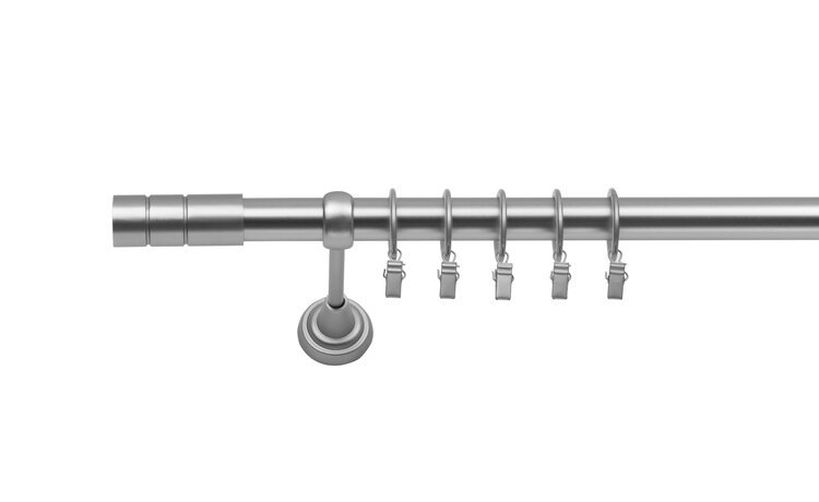 Karnisz pojedynczy fi 25 chrom mat Cylinder