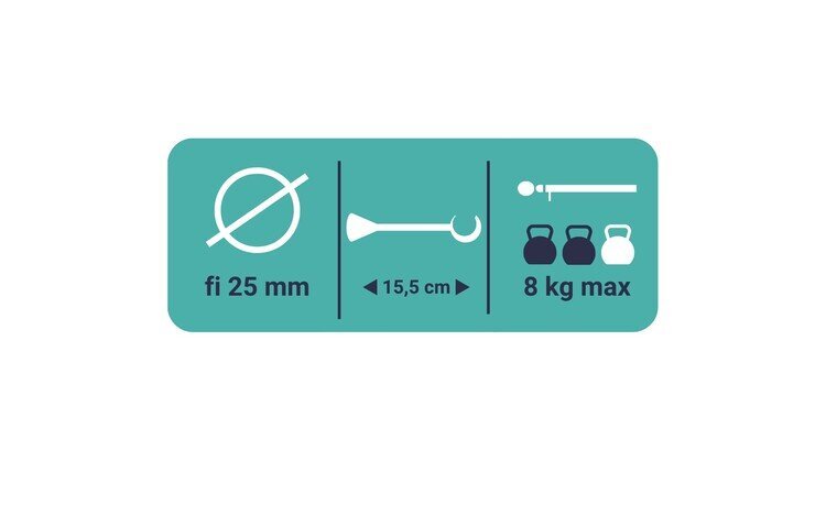 Karnisz pojedynczy fi 25 efekt stali Cylinder