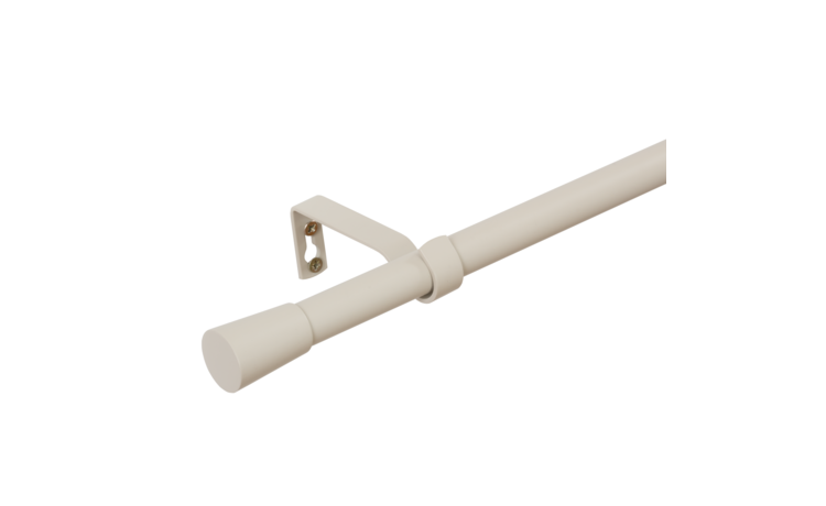 Karnisz pojedynczy KASZMIR BEŻOWY FI19 KOLEKCJA SIMPLE Z ŻABKAMI