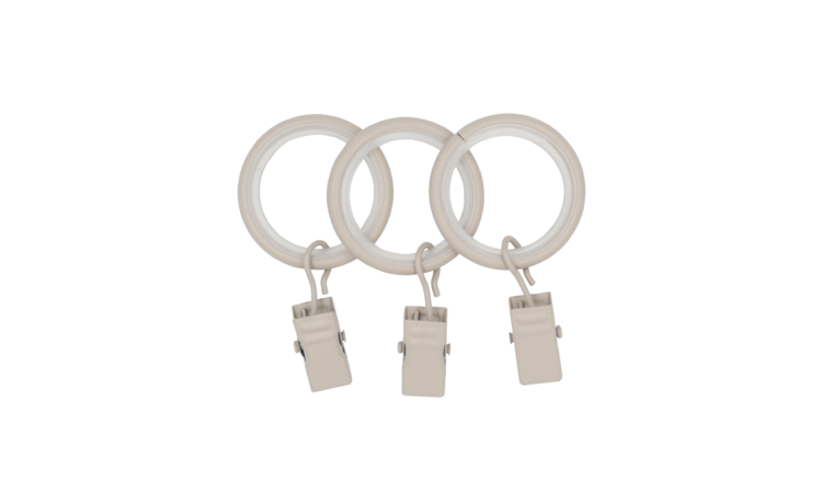 Karnisz pojedynczy KASZMIR BEŻOWY FI19 KOLEKCJA SIMPLE Z ŻABKAMI