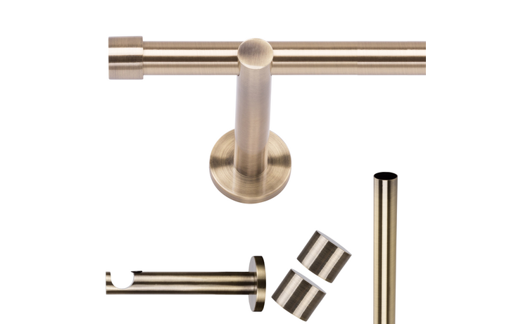 Karnisz pojedynczy LOFT fi 19 złoto antyk