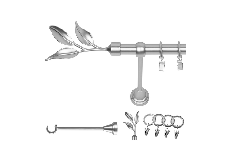 Karnisz pojedynczy metalowy fi 19 chrom mat Bawaro