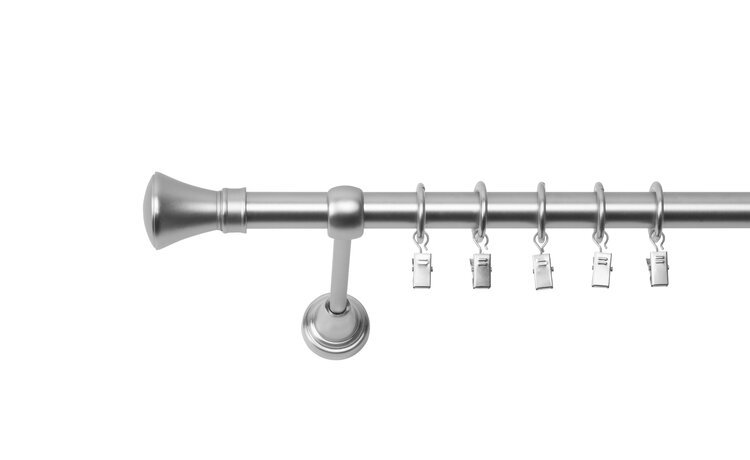 Karnisz pojedynczy metalowy fi 19 chrom mat Monako
