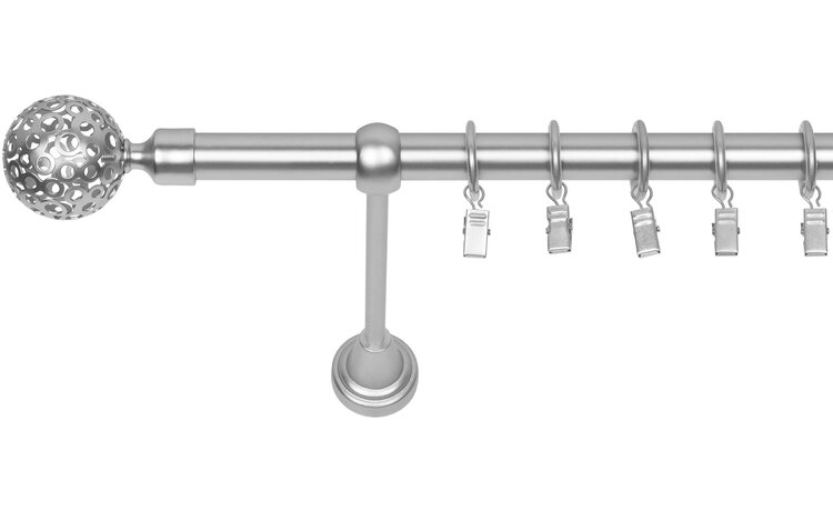 Karnisz pojedynczy metalowy fi 19 chrom mat Moon