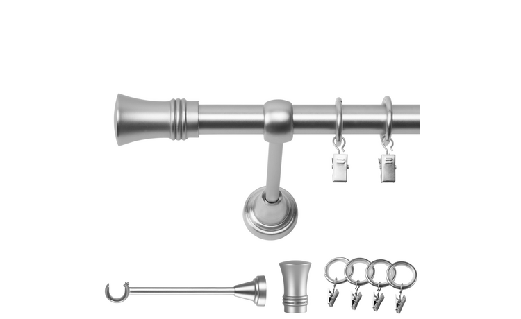 Karnisz pojedynczy metalowy fi 19 chrom mat Prince