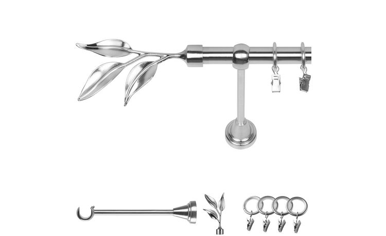 Karnisz pojedynczy metalowy fi 19 efekt stali Bawaro