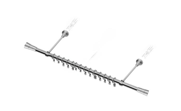 Karnisz pojedynczy metalowy fi 19 efekt stali Doris