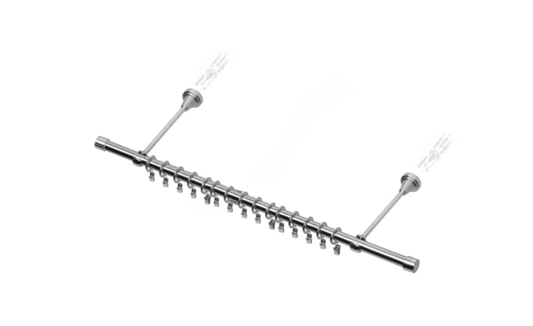 Karnisz pojedynczy metalowy fi 19 efekt stali Luna