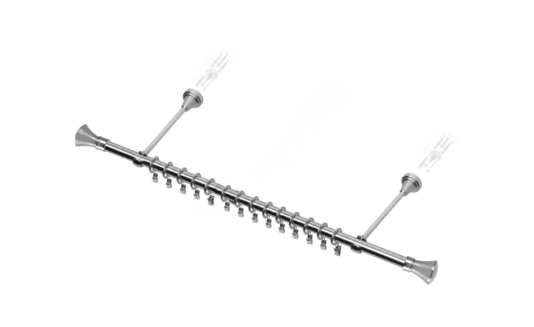 Karnisz pojedynczy metalowy fi 19 efekt stali Monako