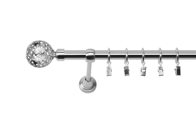 Karnisz pojedynczy metalowy fi 19 efekt stali Moon