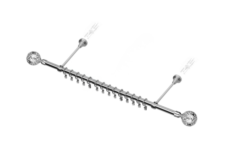 Karnisz pojedynczy metalowy fi 19 efekt stali Moon