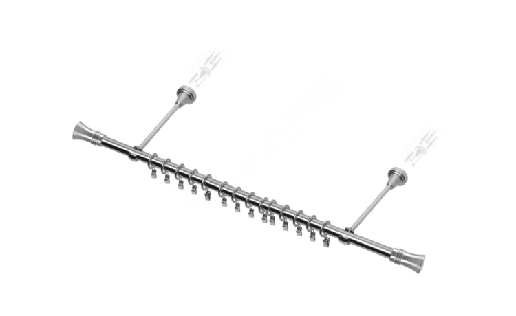 Karnisz pojedynczy metalowy fi 19 efekt stali Prince