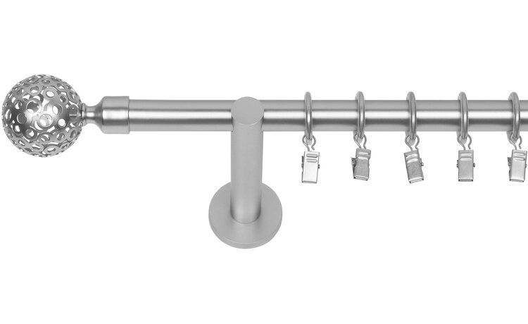 Karnisz pojedynczy nowoczesny fi 19 chrom mat Moon