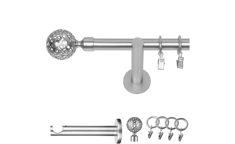 Karnisz pojedynczy nowoczesny fi 19 chrom mat Moon